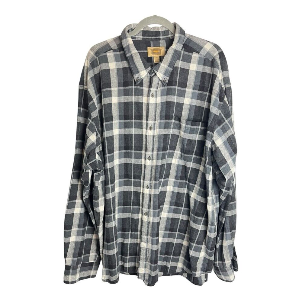 Foundry Mens Long Sleeve Black and White Plaid Button Down Shirt Size XXXL